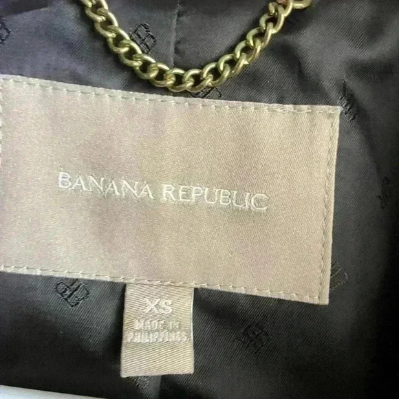 Banana Republic Leopard Peplum Jacket Short Trench XS Button-up EUC - Picture 8 of 11